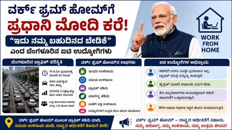 ವರ್ಕ್ ಫ್ರಮ್ ಹೋಮ್‌ಗೆ ಪ್ರಧಾನಿ ಮೋದಿ ಕರೆ!