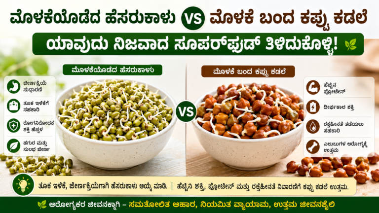 ಮೊಳಕೆಯೊಡೆದ ಹೆಸರುಕಾಳು ಅಥವಾ ಕಪ್ಪು ಕಡಲೆ?
