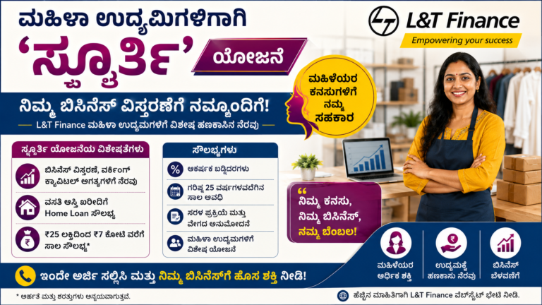 ಮಹಿಳಾ ಉದ್ಯಮಿಗಳಿಗೆ ಎಲ್ & ಟಿ ಫೈನಾನ್ಸ್ ನಿಂದ 'ಸ್ಪೂರ್ತಿ' ಯೋಜನೆ ಪ್ರಾರಂಭ: